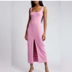 Wayf Purple Sleeveless Midi Dress Womens L Formal Bridesmaid High Slit Spring